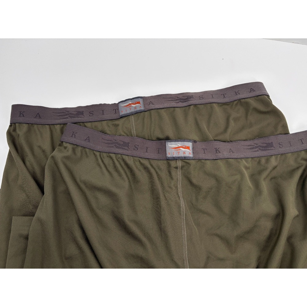 Lot (2) Sitka Core Lightweight Bottom Men's Base Layer Pants Pyrite Green 2XL